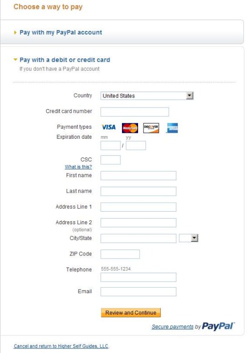 Higher Self Guides PayPal Screen Shot 2
